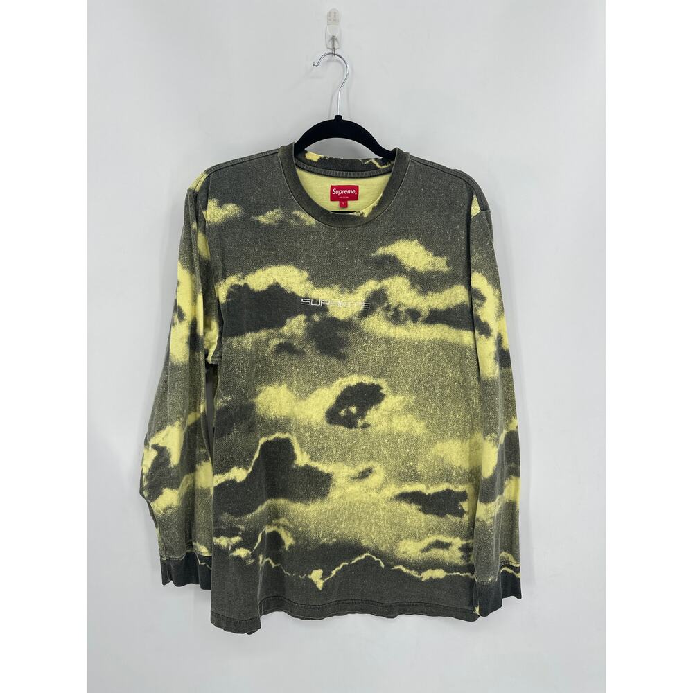 Supreme Clouds Long Sleeve Top Pale Yellow Colorway 2019 Size large
